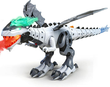 Dinosaur Toys for Kids 3-5 6 7, Electric Walking Dinosaur Toy with Fire Breathing &amp; Mist Spray and Roar Sounds for Kids Toddler Realistic Robot Dragon Toys Birthday Gift