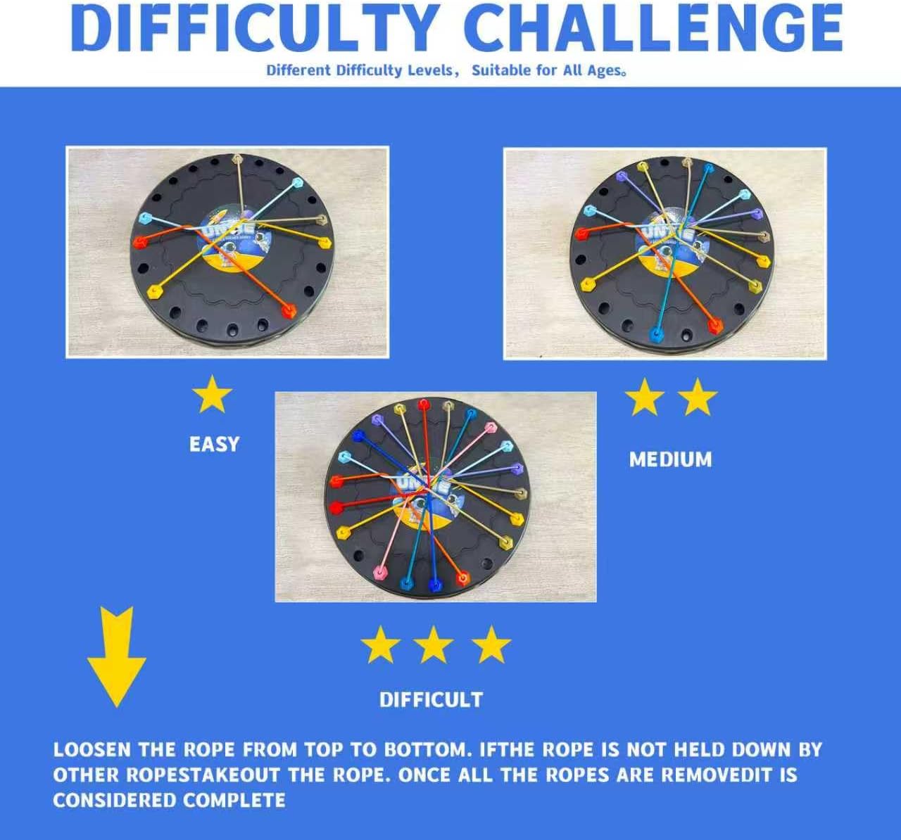 Brainy Knots Rope Untangling Game，Children's Rope Challenge Game，Strategy Untangling Challenge Puzzle ，Suitable for Family Parent-Child Interaction, Travel &amp; Parties Gifts
