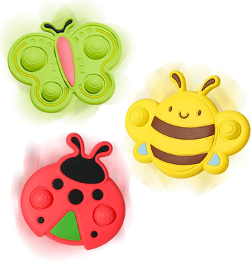3PCS Suction Cup Toys, Spinners for Babies, Suction Spinners Baby, for 1 2 Year Old Boy Girl Birthday Gift|Spinning Top Baby Bath Toy for Kids Ages 1-3 | Stuffers for Toddlers Infant