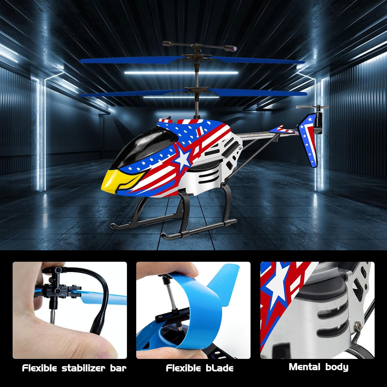 Eagle Remote Control Helicopter Toys for Boys Girls 8-10 11 12 13 14 Year Gifts, 2.4GHz 3.5 Channel Rc Helicopter Drones with LEDs for Kids Beginner- Easy to Fly Indoor