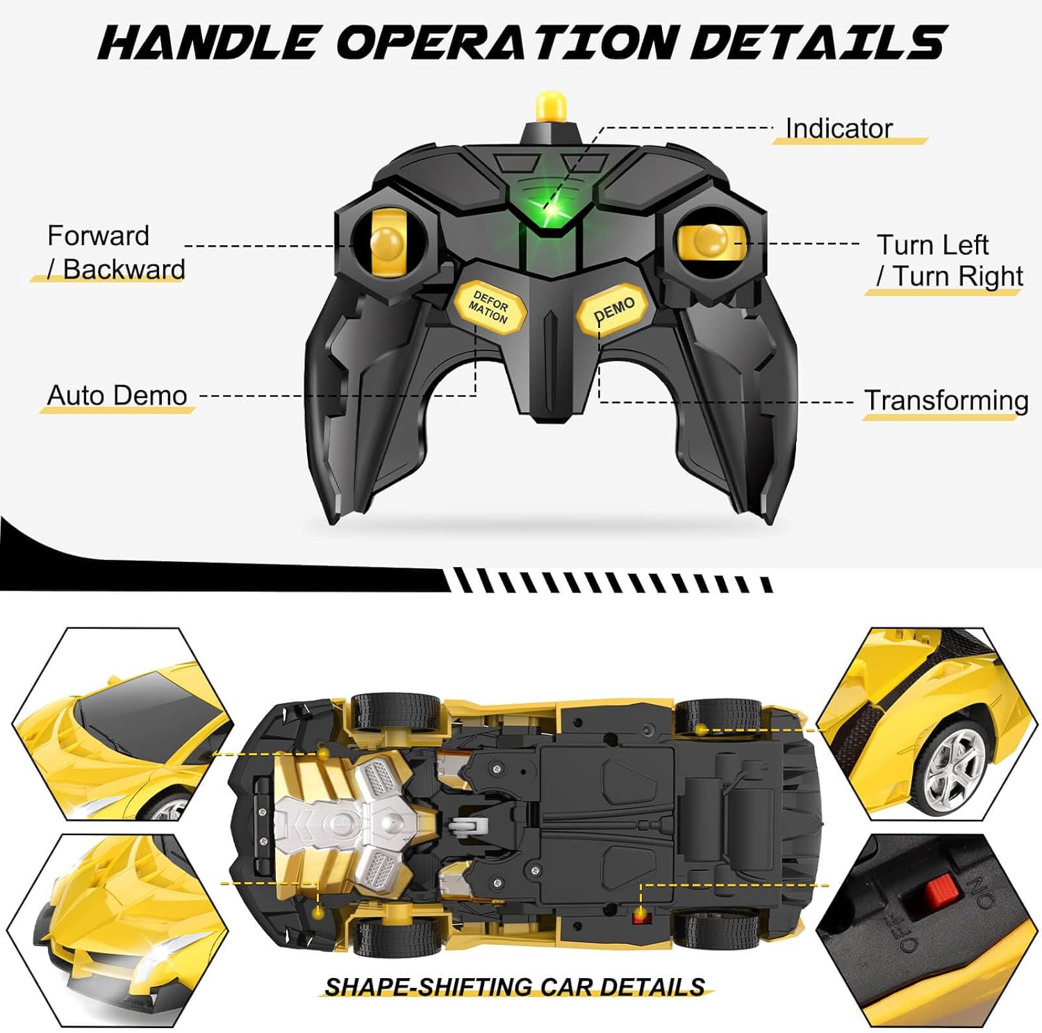 Remote Control Car - Transform Robot RC Cars, Toys for Ages 5-7, Kids Toys, 4 Year Old Boy Toys, Toys for 3 4 5 6 7 8 10 12 Years Old Boy, Gifts for Boys Kids Toddlers Birthday