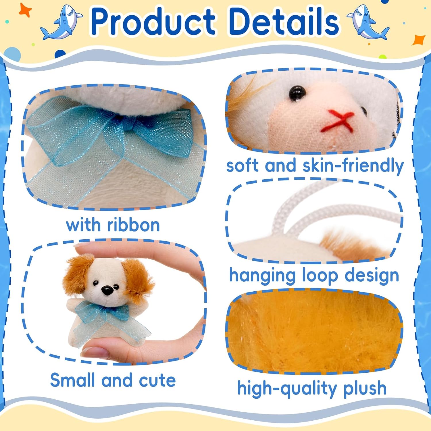 48 Pack Small Sea Stuffed Animals Bulk Gifts for Kids (2.3/2"-2.5/3.5" Each), Birthday Party Favors Toys for Classroom Prizes, Goodie Bag Pinata Fillers, Carnival Treasure Box Toys (48PCS)
