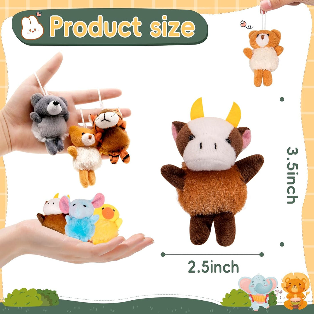 24 Pack Small Stuffed Animals Bulk Gifts for Kids (2.3/2"-2.5/3.5" Each), Birthday Party Favors Toys for Classroom Prizes, Goodie Bag Pinata Fillers, Carnival Treasure Box Toys (24PCS)