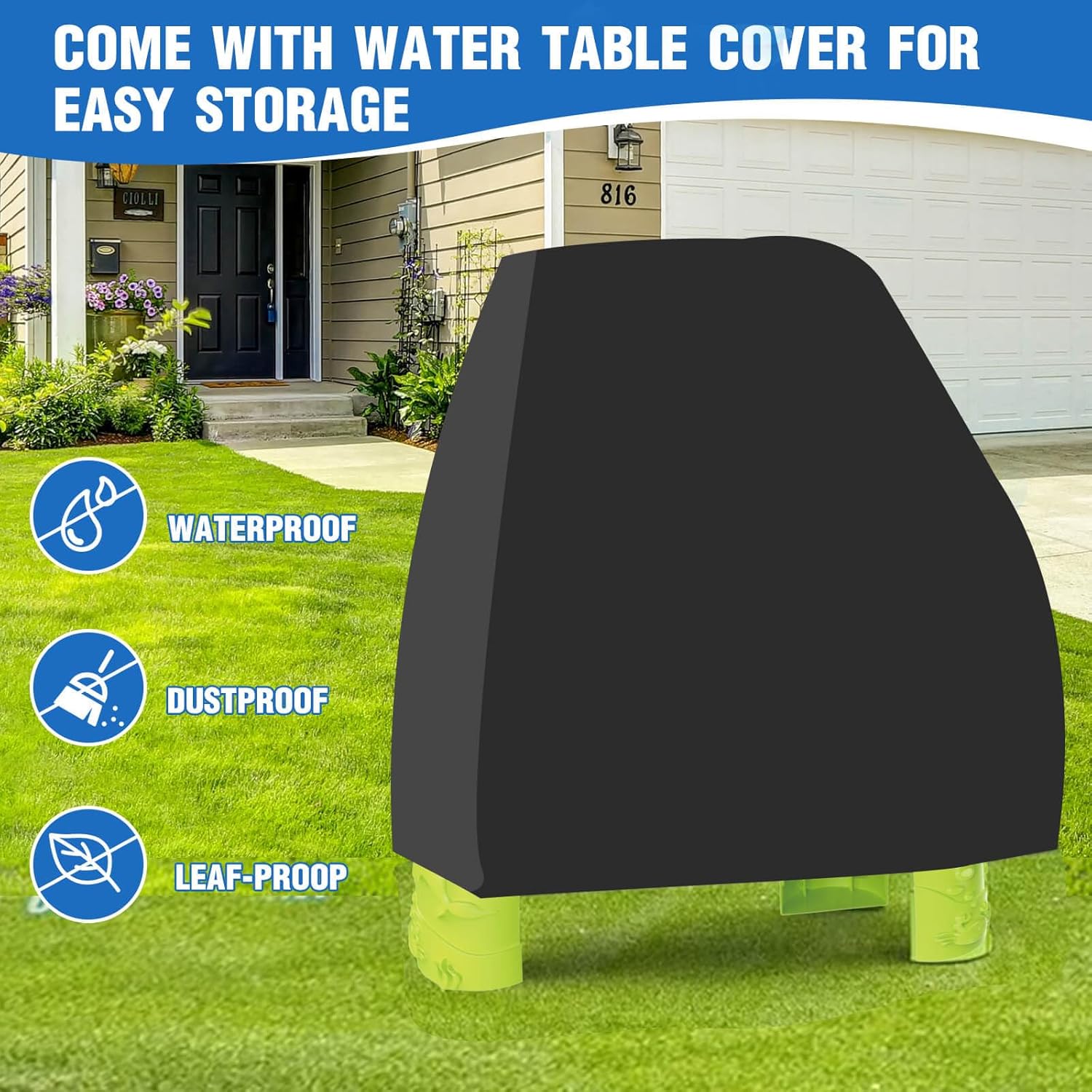 3-Tier Water Table for Toddlers with Pump, Table Cover - Sand Activity Sensory Playset, Summer Outdoor Outside Pool Backyard Beach Toys for Kids Age 1 2 3 4 5 8 Year Old Boys Girls