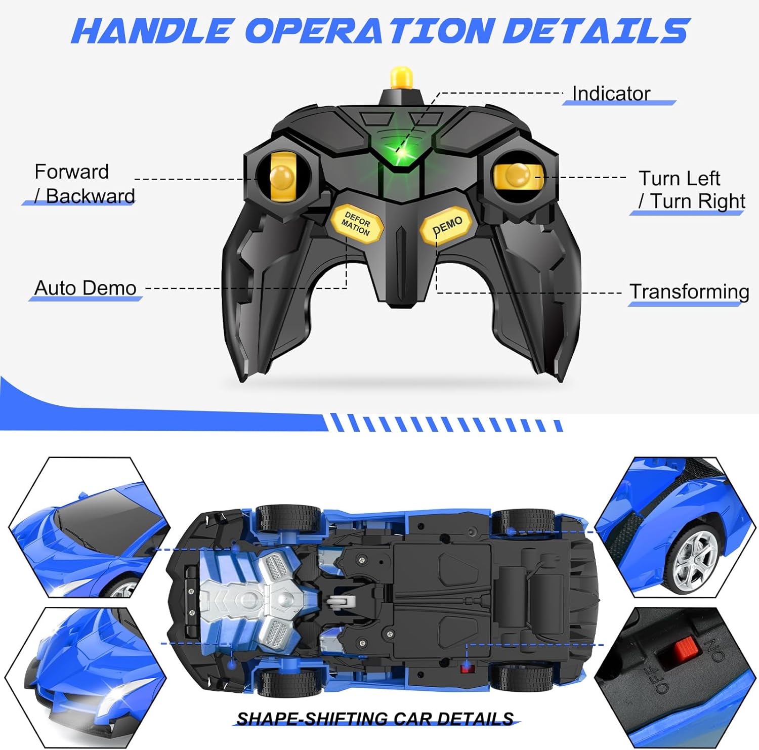 Remote Control Car - Transform Robot RC Cars, Toys for Ages 5-7, Kids Toys, 4 Year Old Boy Toy, Toy for 3 4 5 6 7 8 10 12 Years Old Boy, Gifts for Boys Kids Toddlers Birthday
