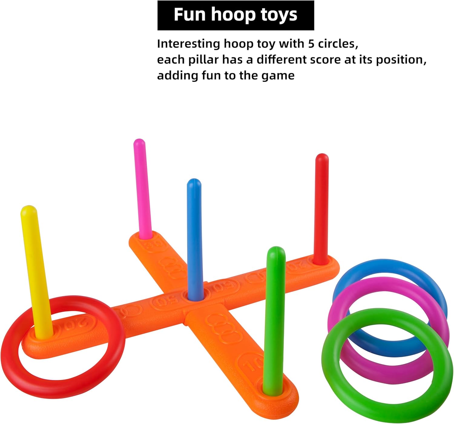 Ring toss Game for Kids Outdoor, Yard Toss Game for Kids &amp; Family - Ring Toss Games, Indoor and Outdoor Sports Toys, Beach Toys, Swimming Pool Toy, Children's Birthday Gift.