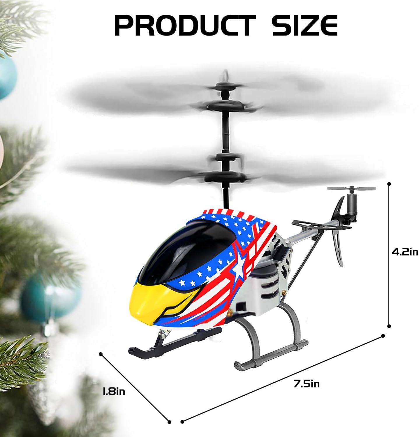 Eagle Remote Control Helicopter Toys for Boys Girls 8-10 11 12 13 14 Year Gifts, 2.4GHz 3.5 Channel Rc Helicopter Drones with LEDs for Kids Beginner- Easy to Fly Indoor