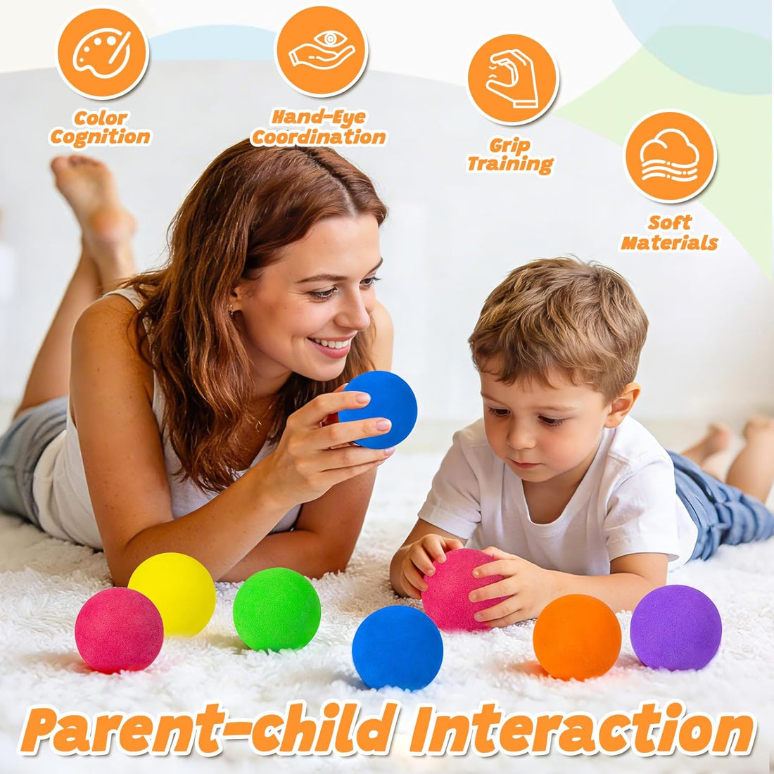 15 Pack Soft Foam Balls, Lightweight Mini Balls for Indoor Outdoor Play, Great Gift for Boys and Girls Birthday Party Favors and Goodie Bag Fillers