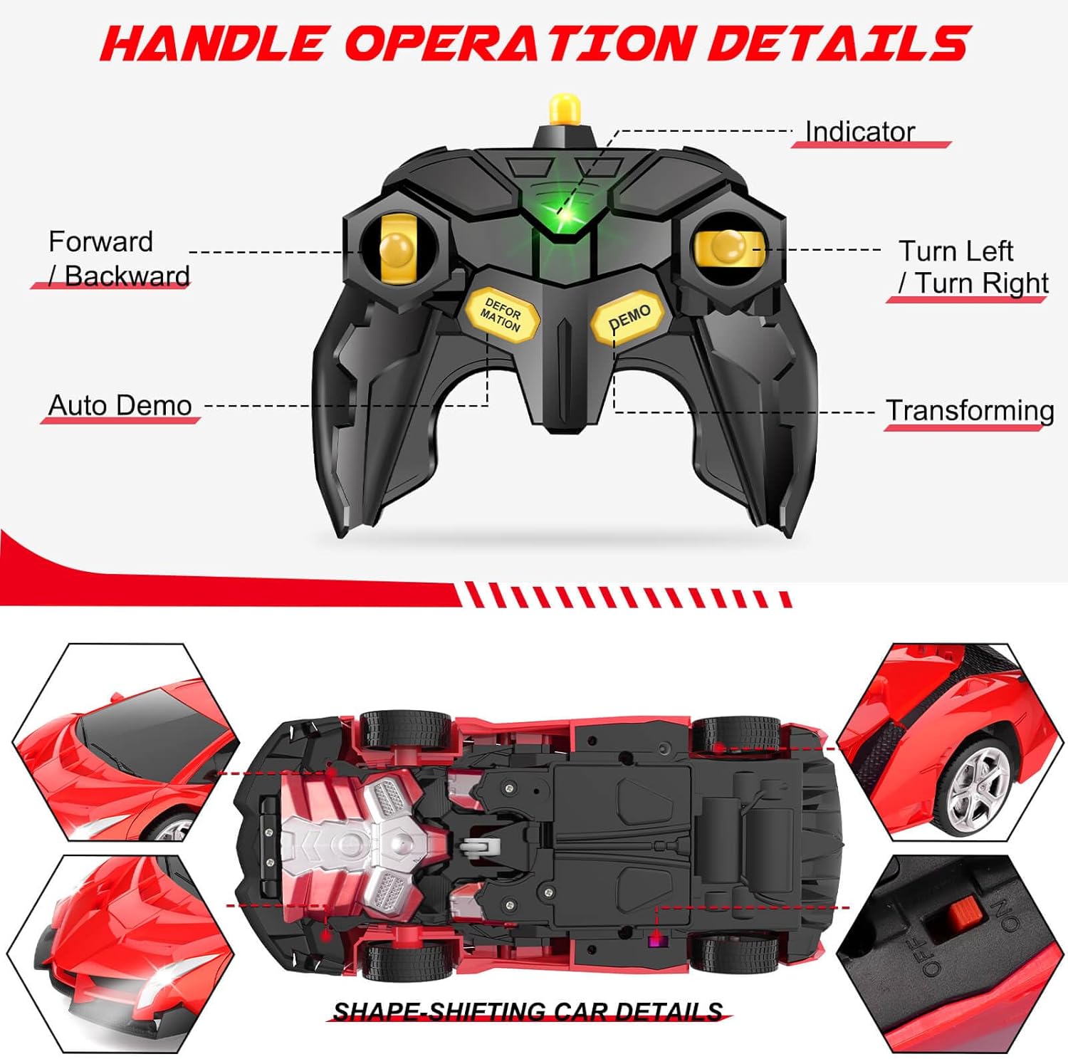 Remote Control Car - Transform Robot RC Cars, Toys for Ages 5-7, Kids Toys, 4 Year Old Boy Toys, Toys for 3 4 5 6 7 8 10 12 Years Old Boy, Gifts for Boys Kids Toddlers Birthday