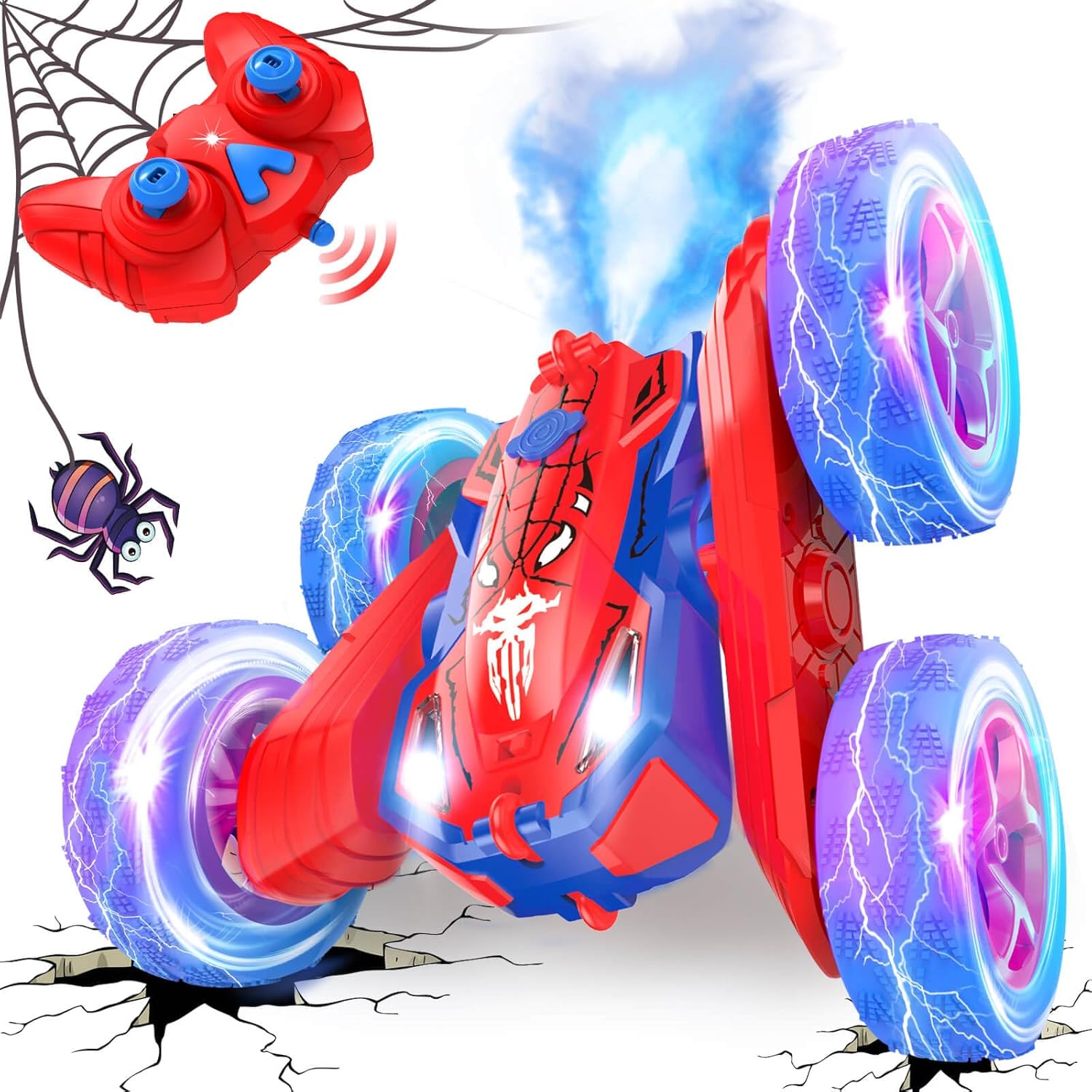 Remote Control Car for 3 4 5 6 7 8 10 12 Year Old Boys, Spider Toys for Ages 8-13 3-5 Boys, Birthday Gifts for Boy Kids