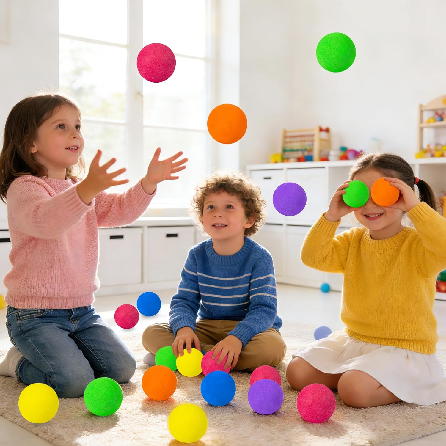 15 Pack Soft Foam Balls, Lightweight Mini Balls for Indoor Outdoor Play, Great Gift for Boys and Girls Birthday Party Favors and Goodie Bag Fillers