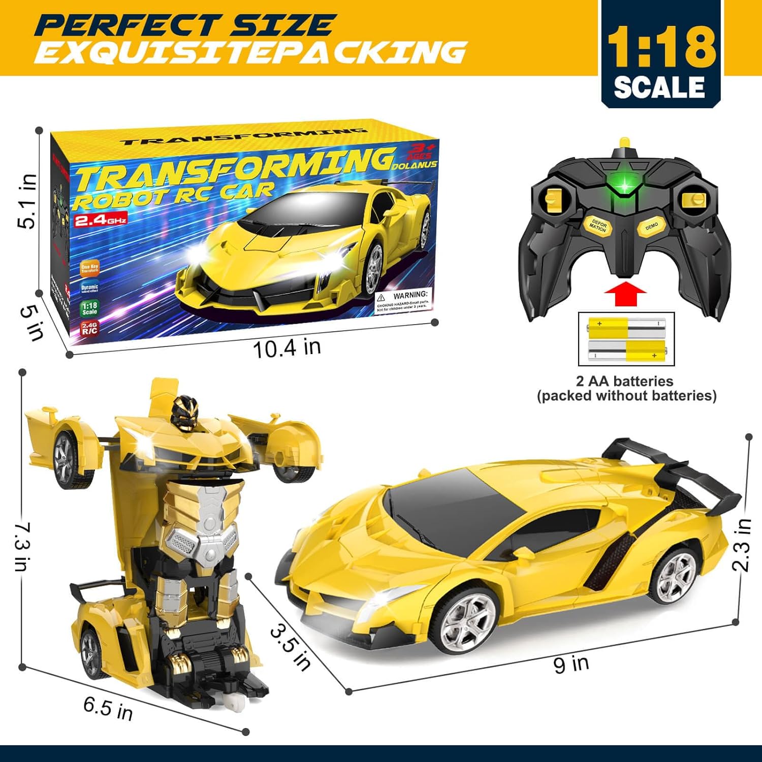 Remote Control Car - Transform Robot RC Cars, Toys for Ages 5-7, Kids Toys, 4 Year Old Boy Toys, Toys for 3 4 5 6 7 8 10 12 Years Old Boy, Gifts for Boys Kids Toddlers Birthday