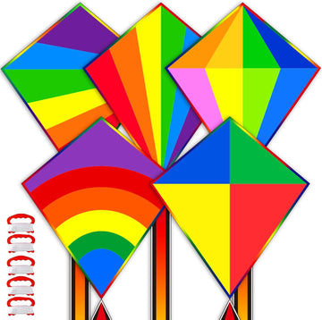 5 Pack Kite for Kids Adults, Butterfly Kites for Kids Ages 4-8 8-12, Rainbow Kites for Toddlers Age 3-5 Beginners Easy to Fly in Low Wind- Large Kite for Family Beach Outdoor Games and Activities