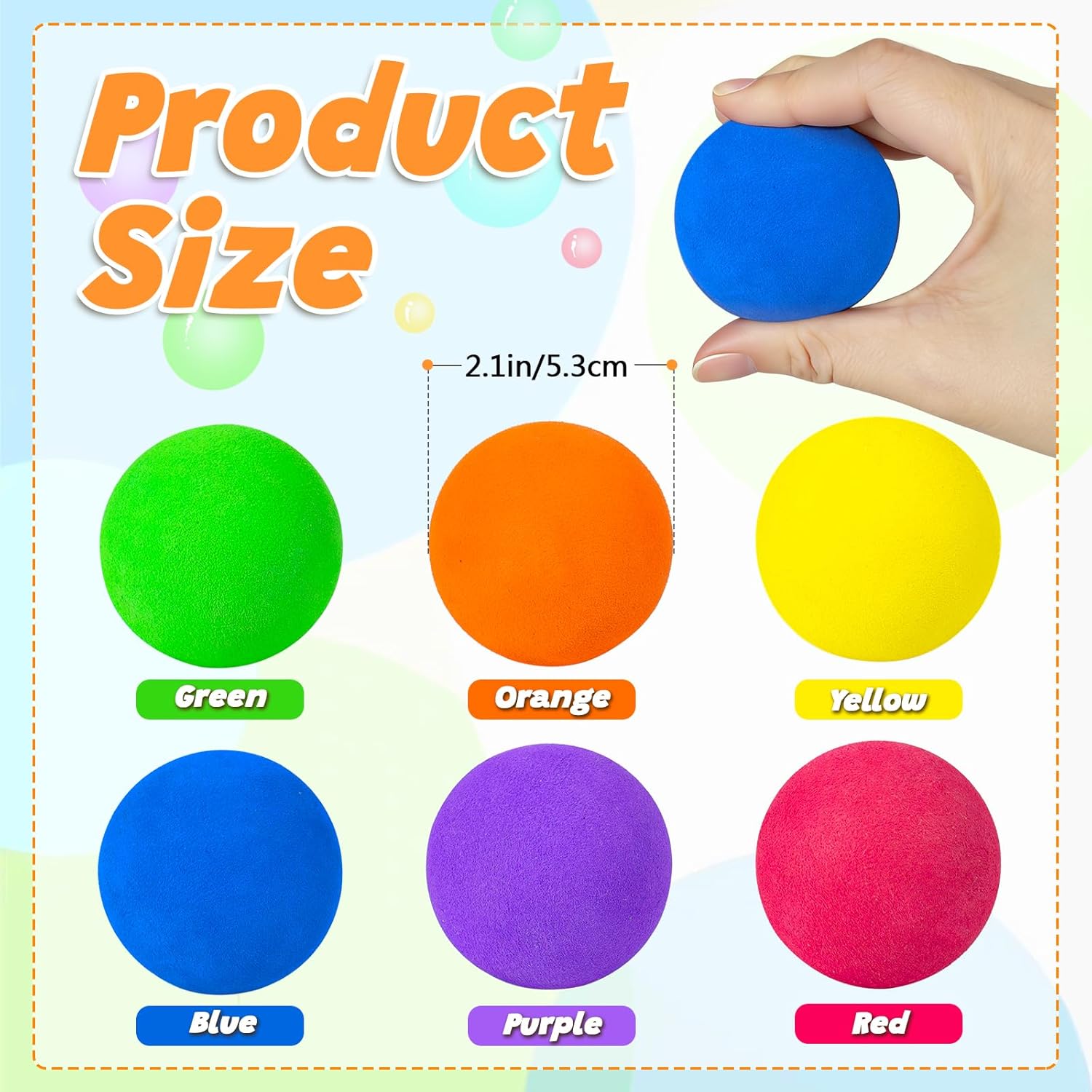 15 Pack Soft Foam Balls, Lightweight Mini Balls for Indoor Outdoor Play, Great Gift for Boys and Girls Birthday Party Favors and Goodie Bag Fillers