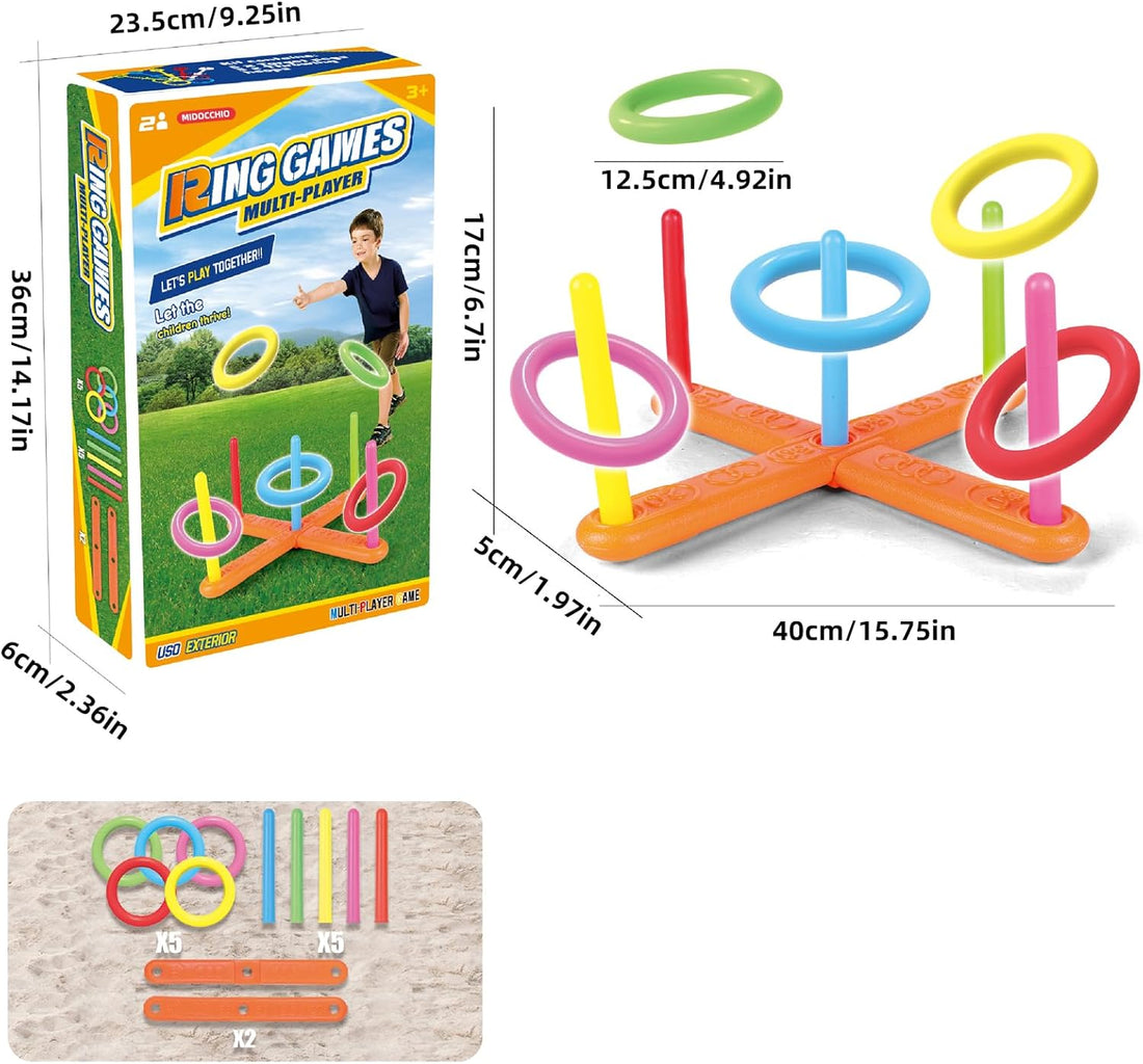 Ring toss Game for Kids Outdoor, Yard Toss Game for Kids &amp; Family - Ring Toss Games, Indoor and Outdoor Sports Toys, Beach Toys, Swimming Pool Toy, Children's Birthday Gift.