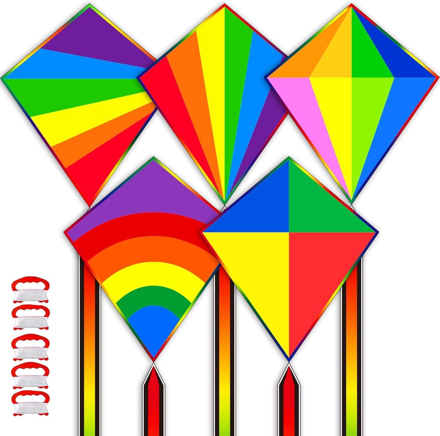 5 Pack Kite for Kids Adults, Butterfly Kites for Kids Ages 4-8 8-12, Rainbow Kites for Toddlers Age 3-5 Beginners Easy to Fly in Low Wind- Large Kite for Family Beach Outdoor Games and Activities