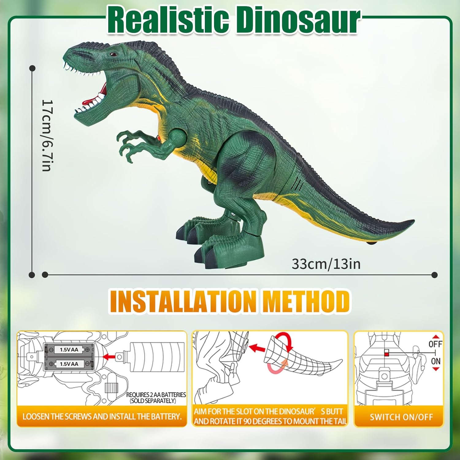 Dinosaur Toys, 2 Pack Electric Walking Dinosaur Toys for Kids 3-5 5-7 with LED Lights &amp; Sounds &amp; Roaring, Robot Dinosaur Figures for Boys Girls Party Favors &amp; Birthday Gifts