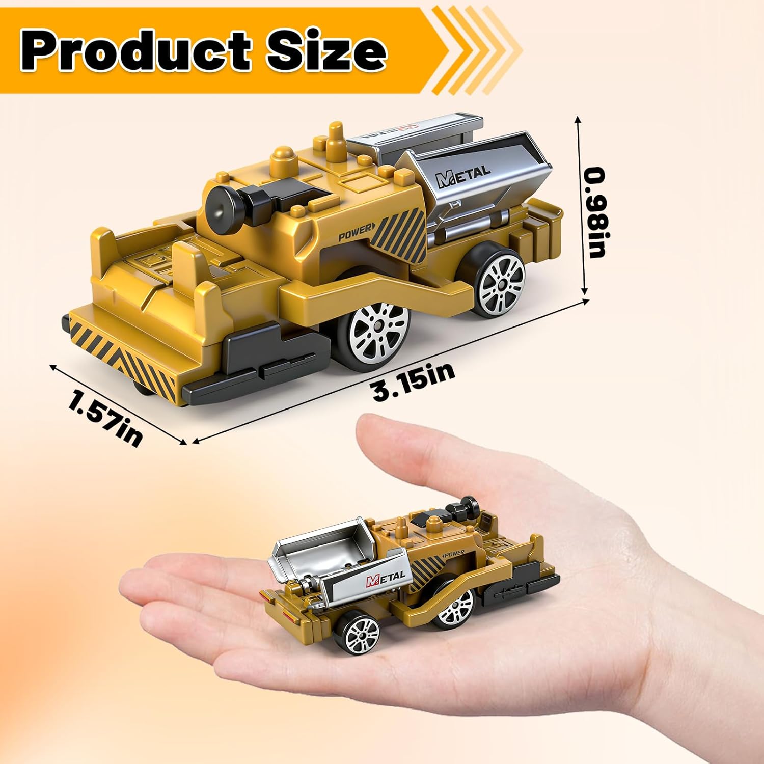 12 Pack Diecast Construction Toys, Mini Alloy Model Excavator Toy Construction Truck Toys for 3 4 5 6 7 8 Year Old Kids Toddlers, Toy Cars for Kids Birthday Cake Decorations Party Favors