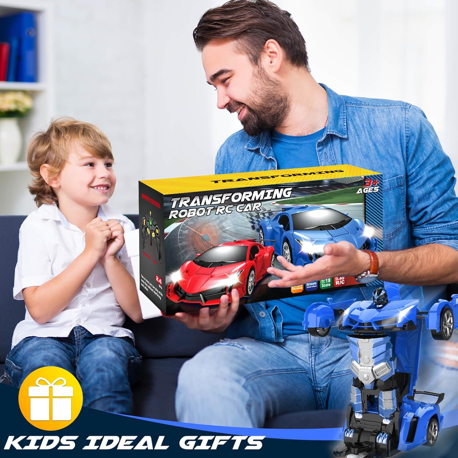 Remote Control Car - Transform Robot RC Cars, Toys for Ages 5-7, Kids Toys, 4 Year Old Boy Toy, Toy for 3 4 5 6 7 8 10 12 Years Old Boy, Gifts for Boys Kids Toddlers Birthday