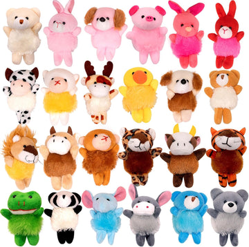 24 Pack Small Stuffed Animals Bulk Gifts for Kids (2.3/2"-2.5/3.5" Each), Birthday Party Favors Toys for Classroom Prizes, Goodie Bag Pinata Fillers, Carnival Treasure Box Toys (24PCS)