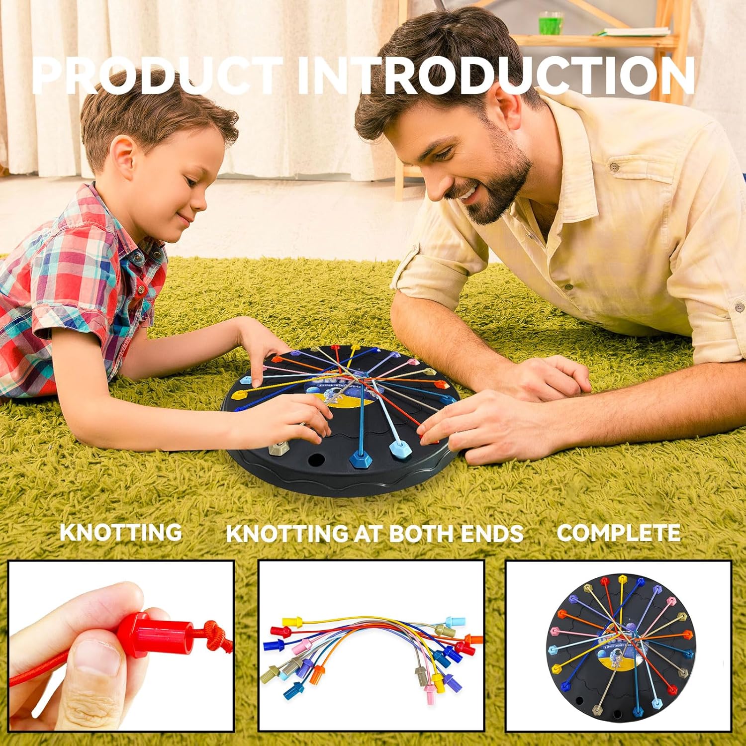 Brainy Knots Rope Untangling Game，Children's Rope Challenge Game，Strategy Untangling Challenge Puzzle ，Suitable for Family Parent-Child Interaction, Travel &amp; Parties Gifts