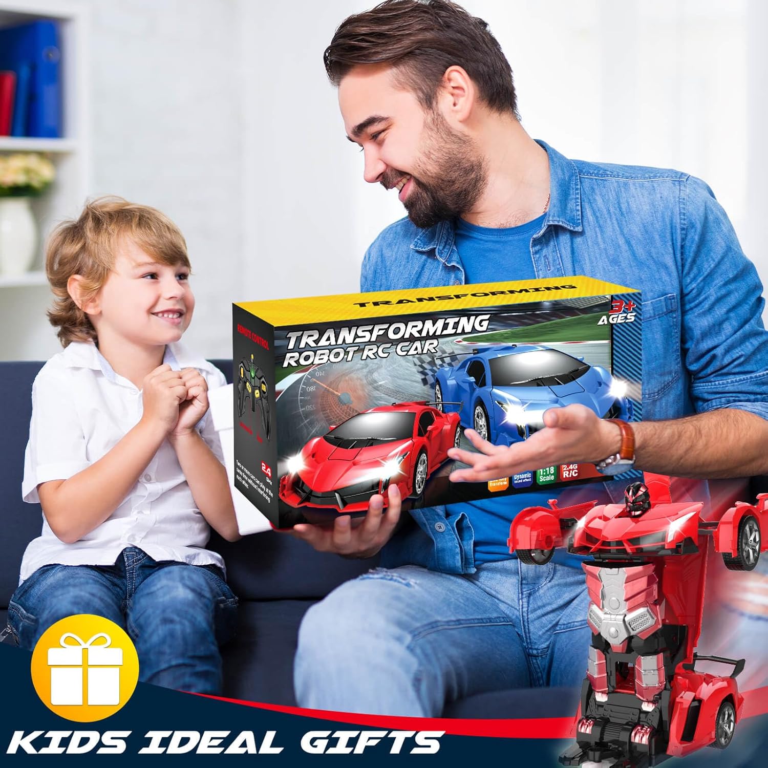 Remote Control Car - Transform Robot RC Cars, Toys for Ages 5-7, Kids Toys, 4 Year Old Boy Toys, Toys for 3 4 5 6 7 8 10 12 Years Old Boy, Gifts for Boys Kids Toddlers Birthday