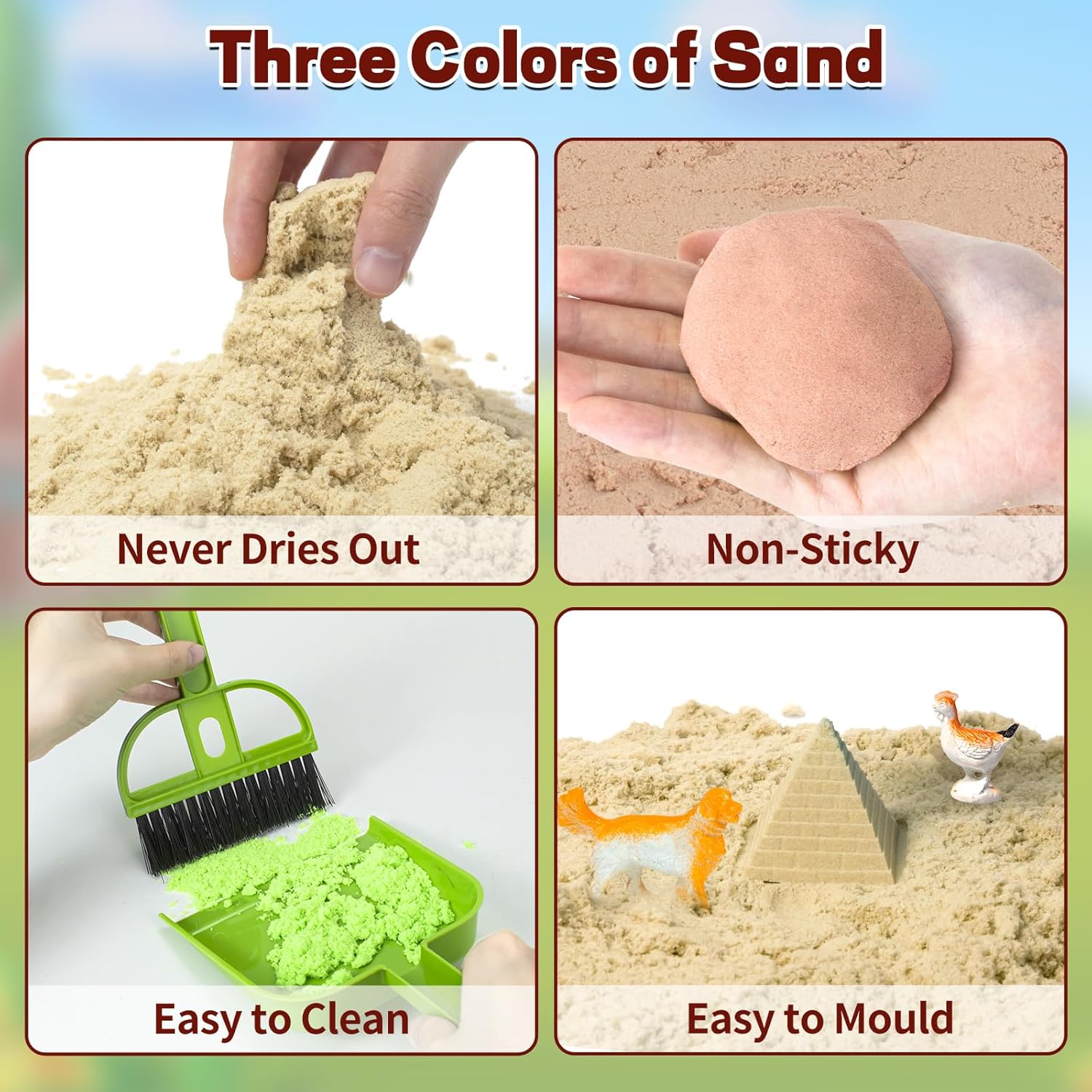 Sensory Bin, 59 Pcs Farm Sensory Sand Box Kits with Sandbox &amp; Farm Animals &amp; Tractor Playset, Play Sand Art Kit Magic Sand Toys for Boys Girls Toddlers Birthday Gift for Kids