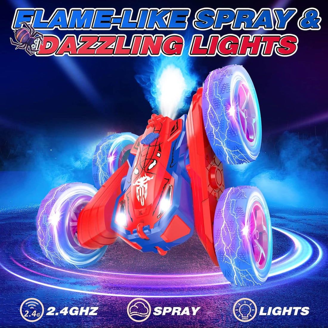 Remote Control Car for 3 4 5 6 7 8 10 12 Year Old Boys, Spider Toys for Ages 8-13 3-5 Boys, Birthday Gifts for Boy Kids