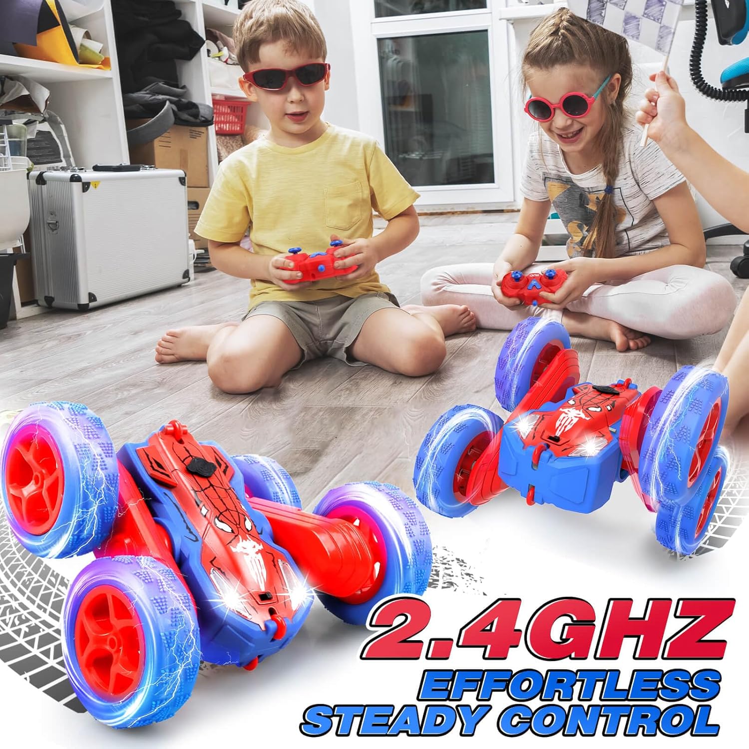 Remote Control Car for 3 4 5 6 7 8 10 12 Year Old Boys, Spider Toys for Ages 8-13 3-5 Boys, Birthday Gifts for Boy Kids