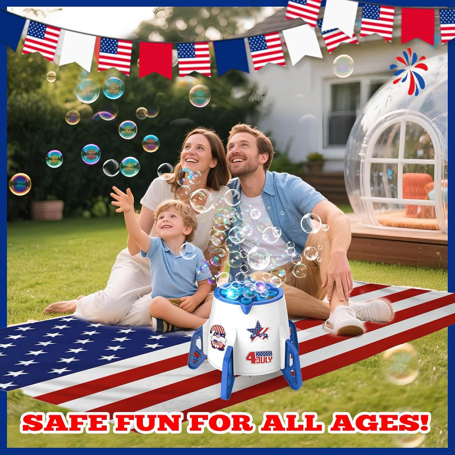 Bubble Machine - Automatic Bubble Blower Maker with Bubble Solution, Toys for Toddlers Kids Outdoor Indoor, Gifts for 3 4 5 6 7 8 Year Old Boys Girls