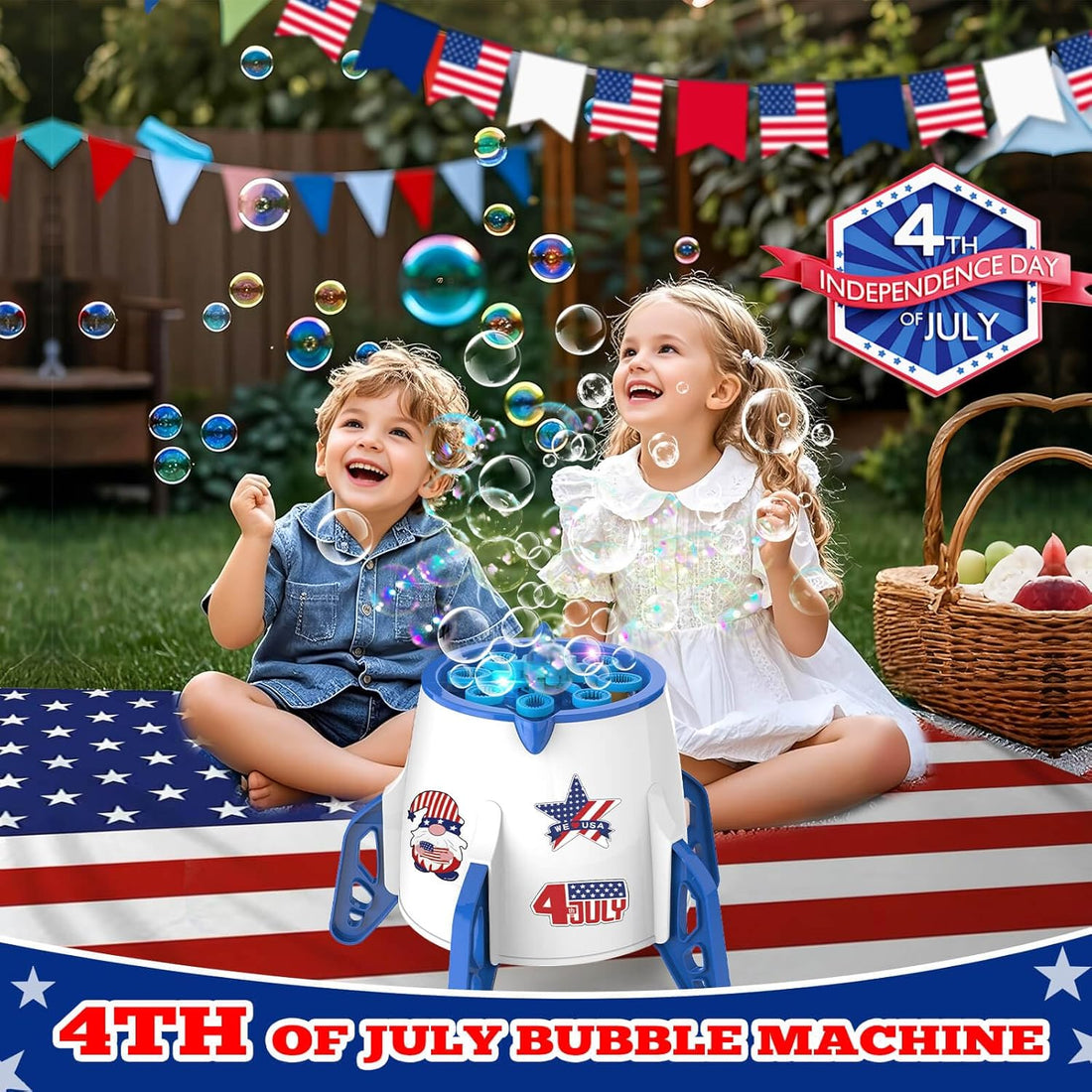 Bubble Machine - Automatic Bubble Blower Maker with Bubble Solution, Toys for Toddlers Kids Outdoor Indoor, Gifts for 3 4 5 6 7 8 Year Old Boys Girls