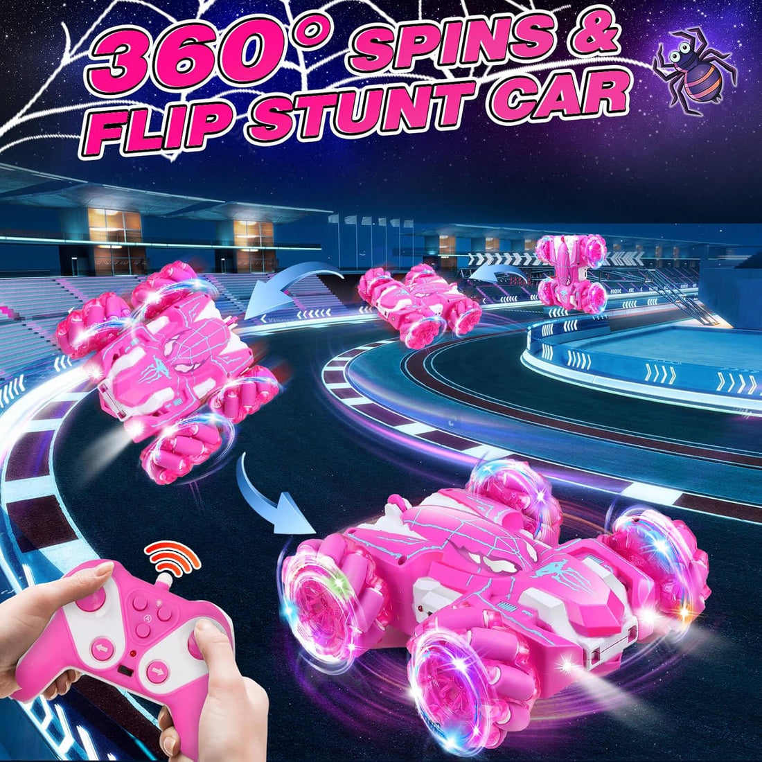 Spider Remote Control Car, RC Cars Kids Toys Girls 3-5, Toys for Ages 8-13, Gifts for 3 4 5 6 7 8 10 12 Year Old Girls Kids Toddlers Birthday
