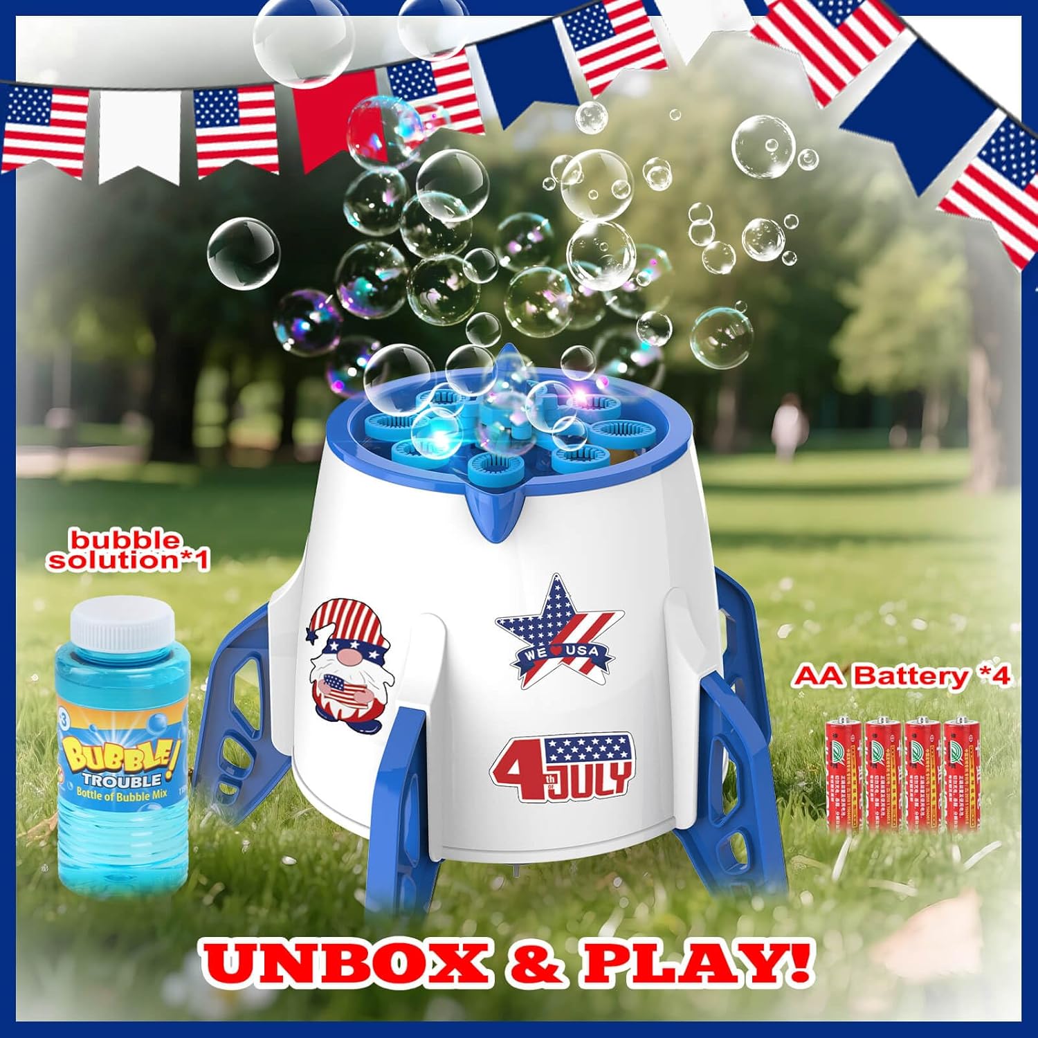 Bubble Machine - Automatic Bubble Blower Maker with Bubble Solution, Toys for Toddlers Kids Outdoor Indoor, Gifts for 3 4 5 6 7 8 Year Old Boys Girls