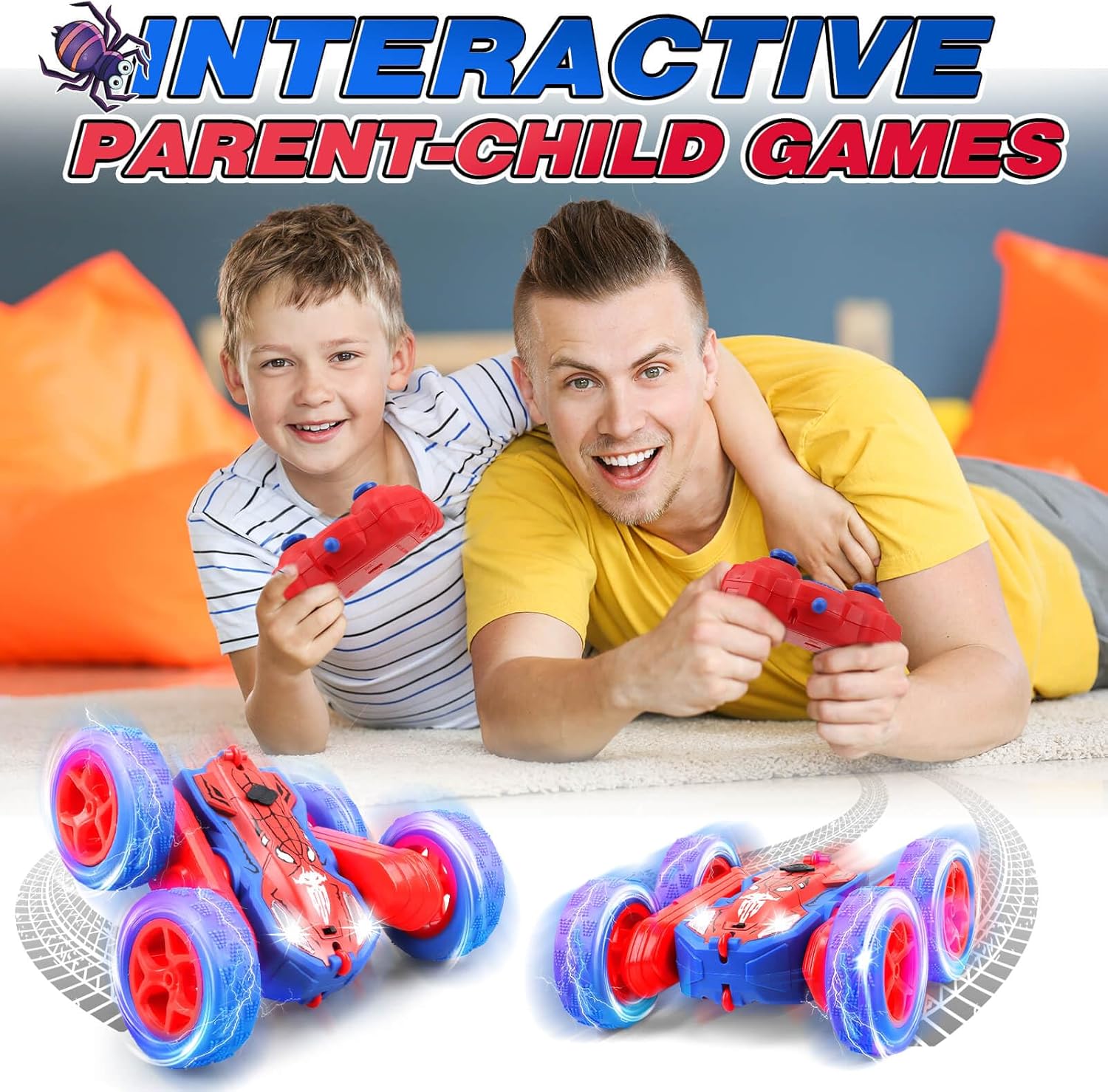 Remote Control Car for 3 4 5 6 7 8 10 12 Year Old Boys, Spider Toys for Ages 8-13 3-5 Boys, Birthday Gifts for Boy Kids