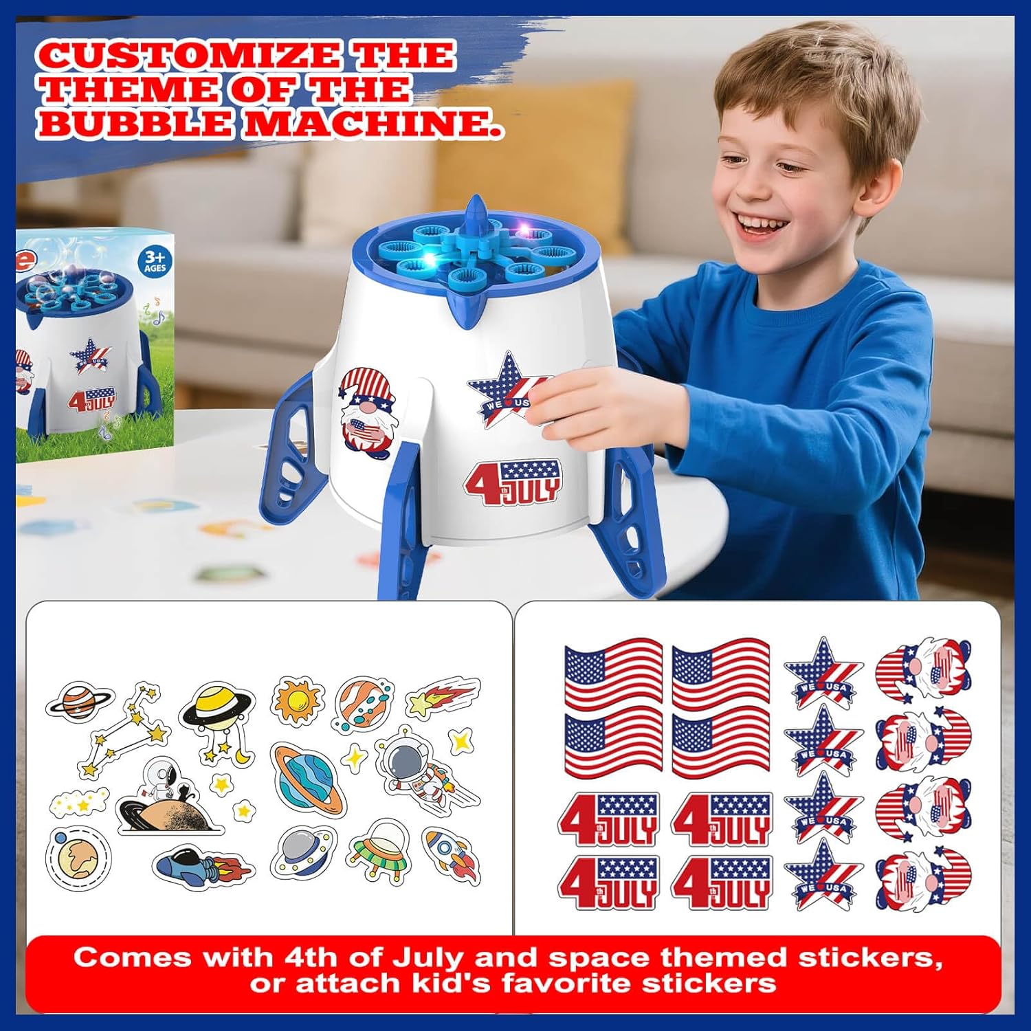 Bubble Machine - Automatic Bubble Blower Maker with Bubble Solution, Toys for Toddlers Kids Outdoor Indoor, Gifts for 3 4 5 6 7 8 Year Old Boys Girls