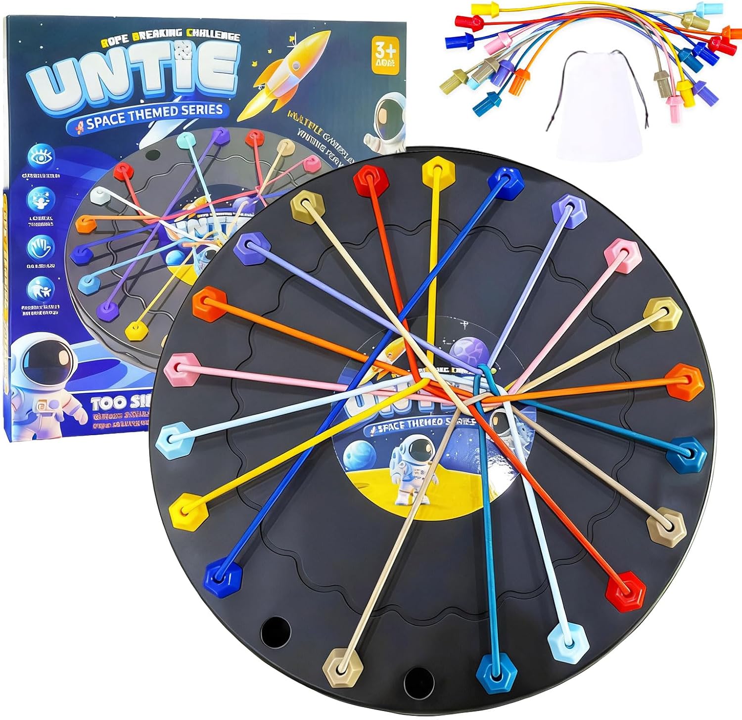 Brainy Knots Rope Untangling Game，Children's Rope Challenge Game，Strategy Untangling Challenge Puzzle ，Suitable for Family Parent-Child Interaction, Travel &amp; Parties Gifts