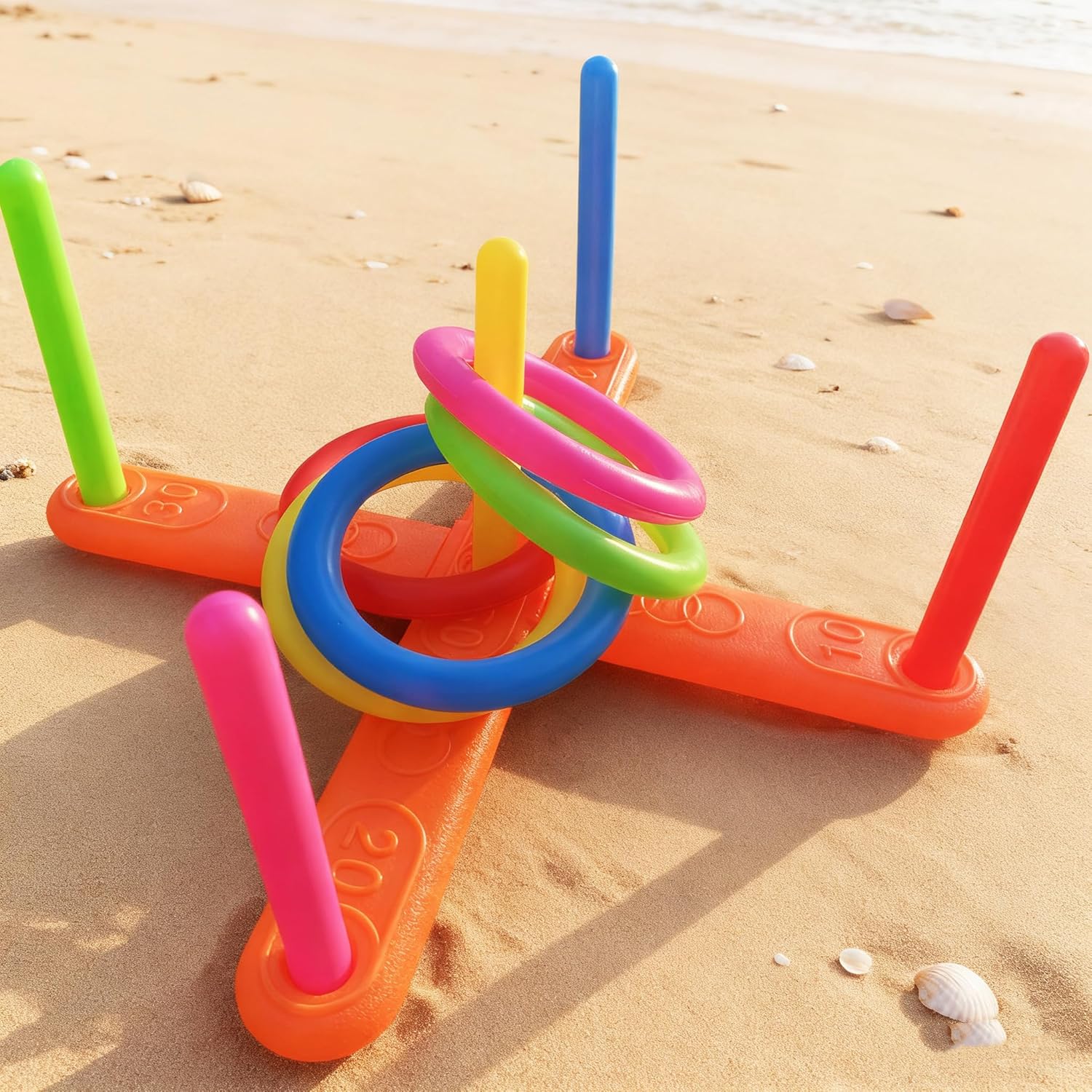 Ring toss Game for Kids Outdoor, Yard Toss Game for Kids &amp; Family - Ring Toss Games, Indoor and Outdoor Sports Toys, Beach Toys, Swimming Pool Toy, Children's Birthday Gift.